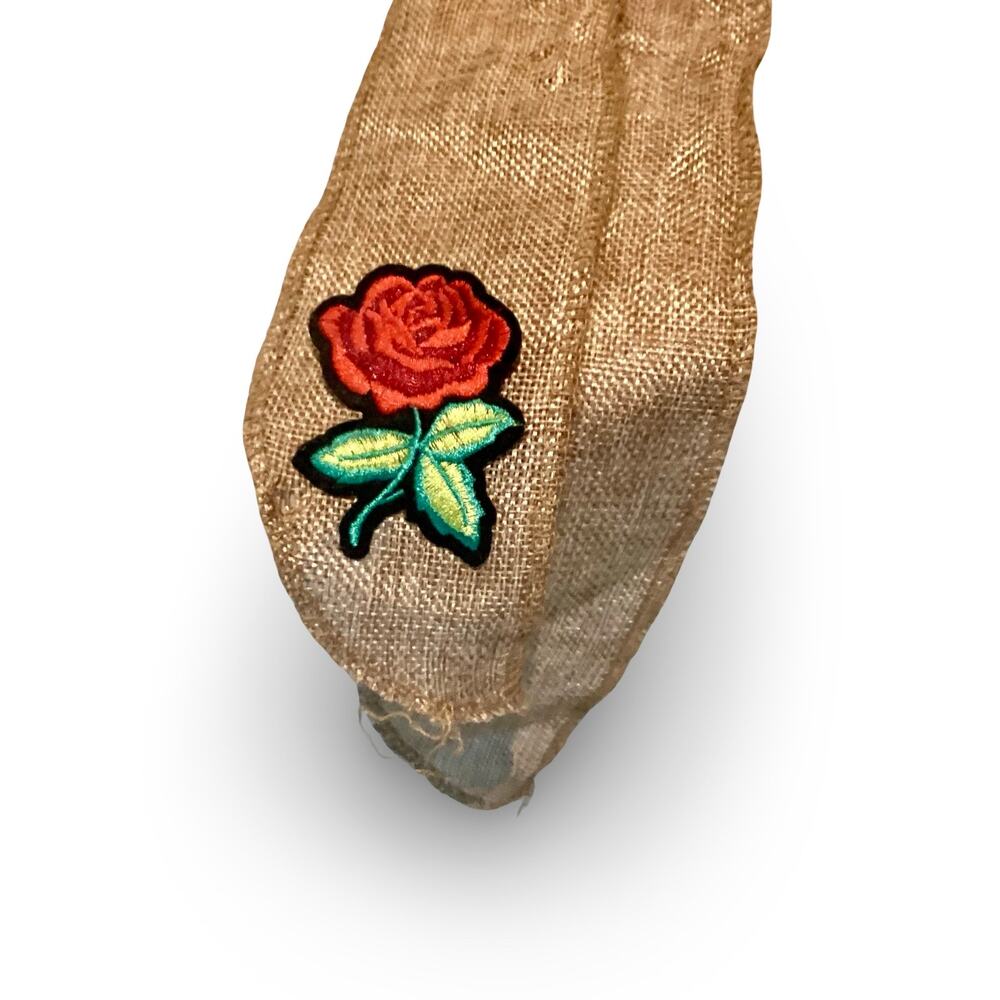 Rose Applique Paper Straw Sun Hat - Picture 4 of 9
